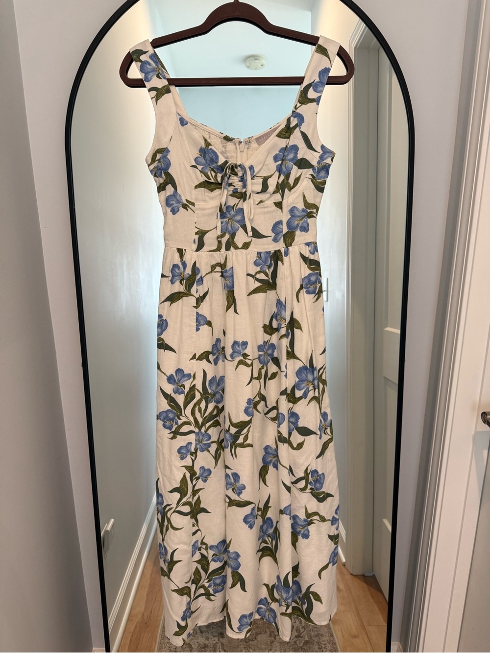 Chelsea28 Cream Maxi Dress with Blue Floral Print